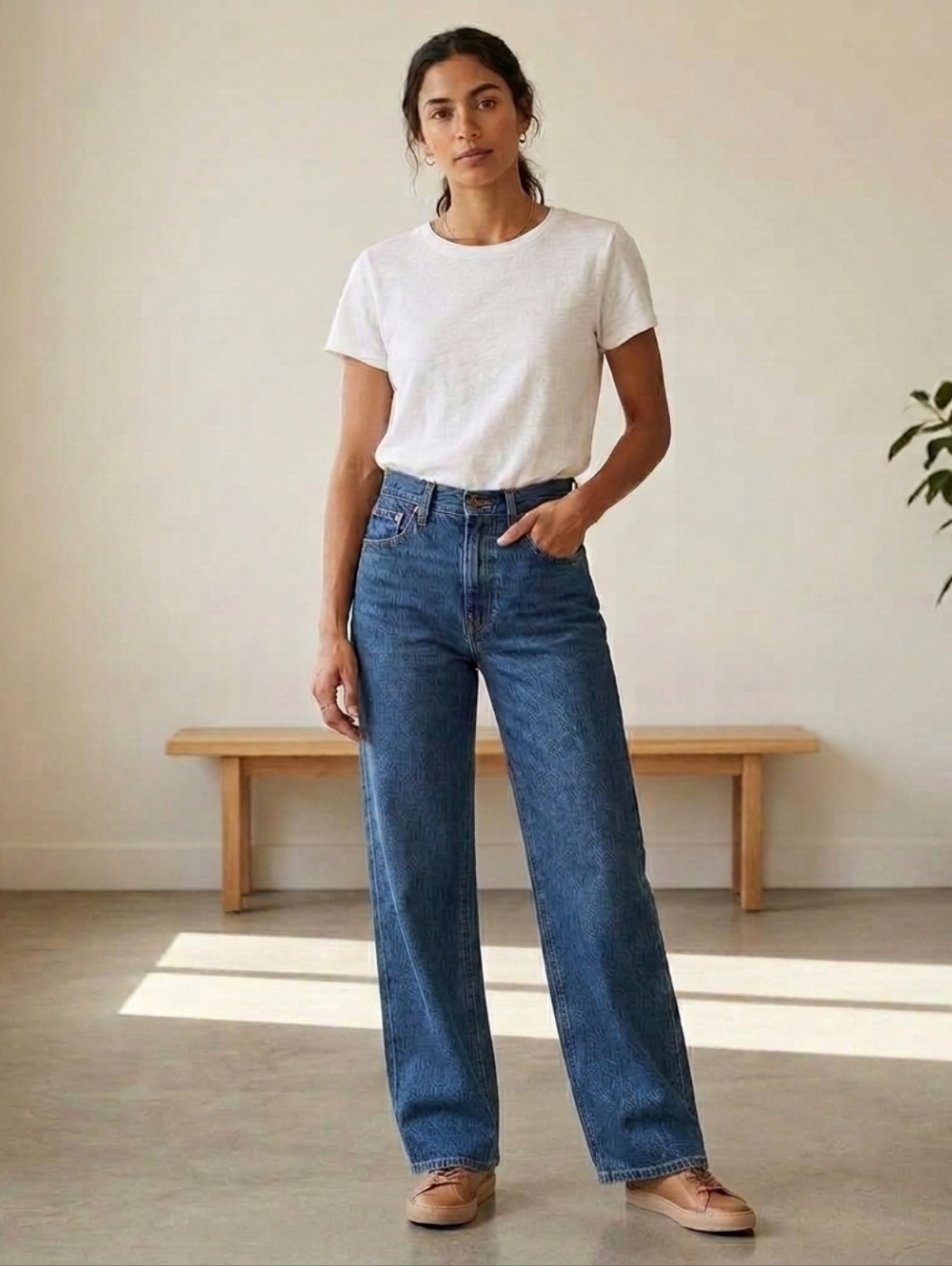 Levi's  High Waist Straight-Leg Full Length Loose Jeans Dark Blue 29